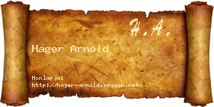 Hager Arnold névjegykártya