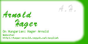 arnold hager business card